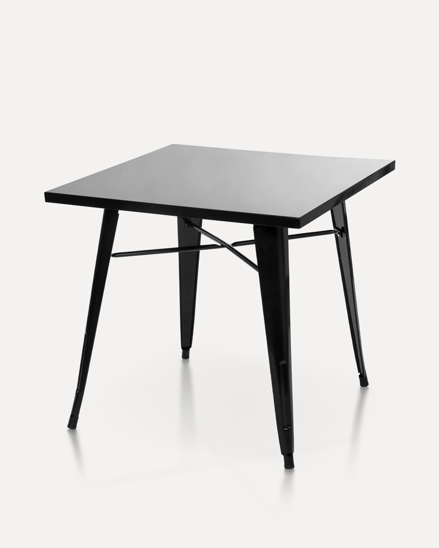 Meja Makan Perindustrian Metal Hitam