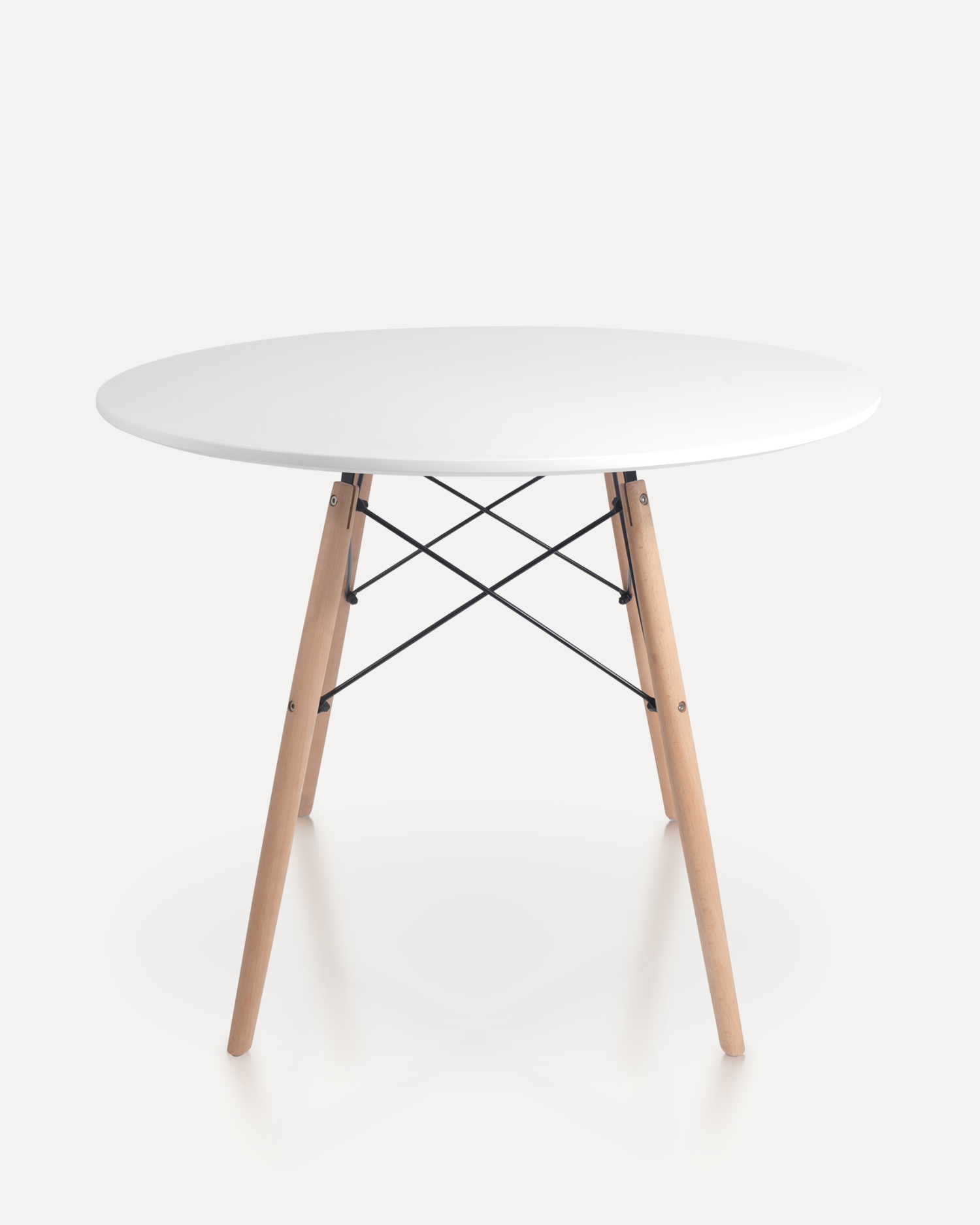 Meja makan kayu bulat nordik Meja makan kayu bulat nordik