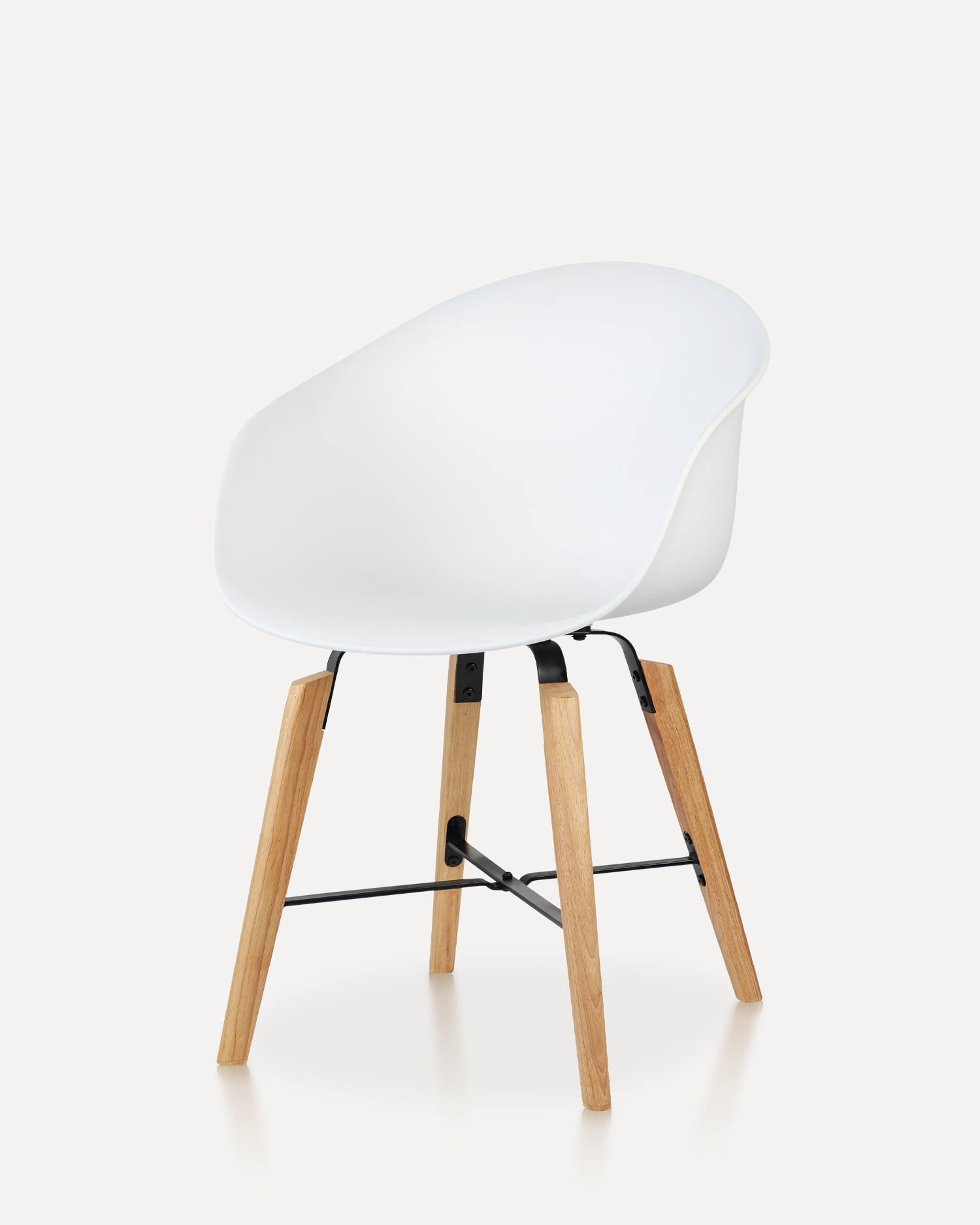 Kerusi Shell Putih - Dengan Armrests